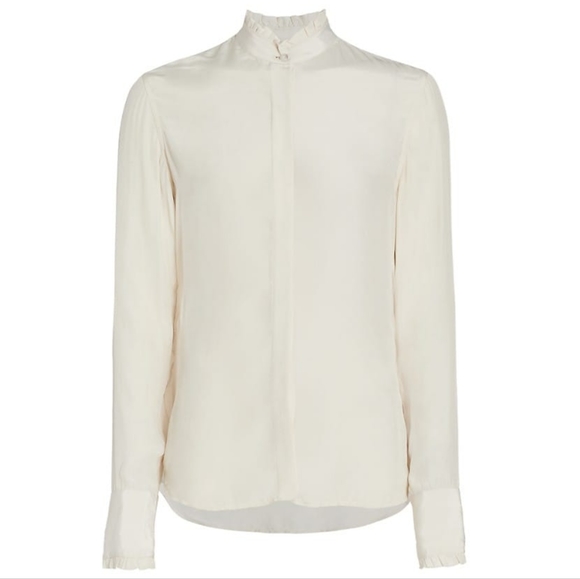 Rag and bone Icons Jordan Ruffle trim button-up size M - Picture 4 of 4